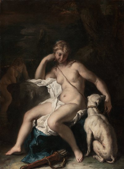 Diana en haar hond door Sebastiano Ricci